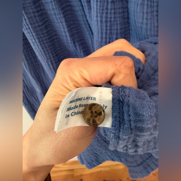 Marine Layer Willow Double Cloth Midi Dress in Periwinkle, M - Picture 11 of 13